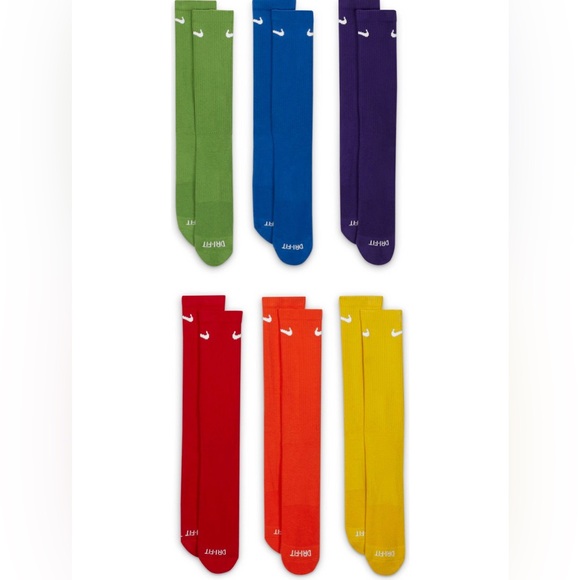 NIKE EVERYDAY PLUS CUSHIONED TRAINING CREW SOCKS (6 PAIRS) - Picture 2 of 8